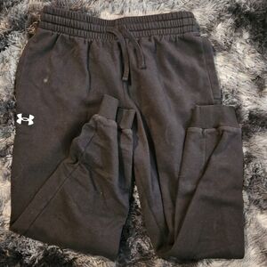 Under Armour  Black Jogger Sweatpants with White Logo